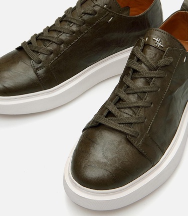  Erkek Deri Haki  Günlük Ayakkabı