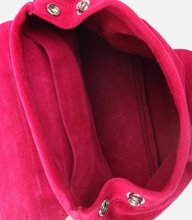  Kadın Deri Pembe Kilit Detaylı Omuz Çantası