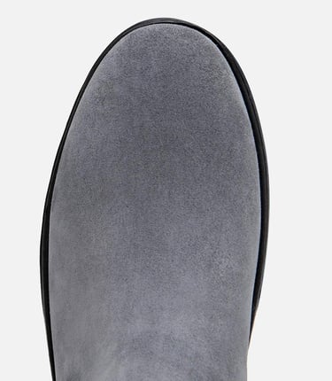  Erkek Süet Deri Gri Chealse Bot
