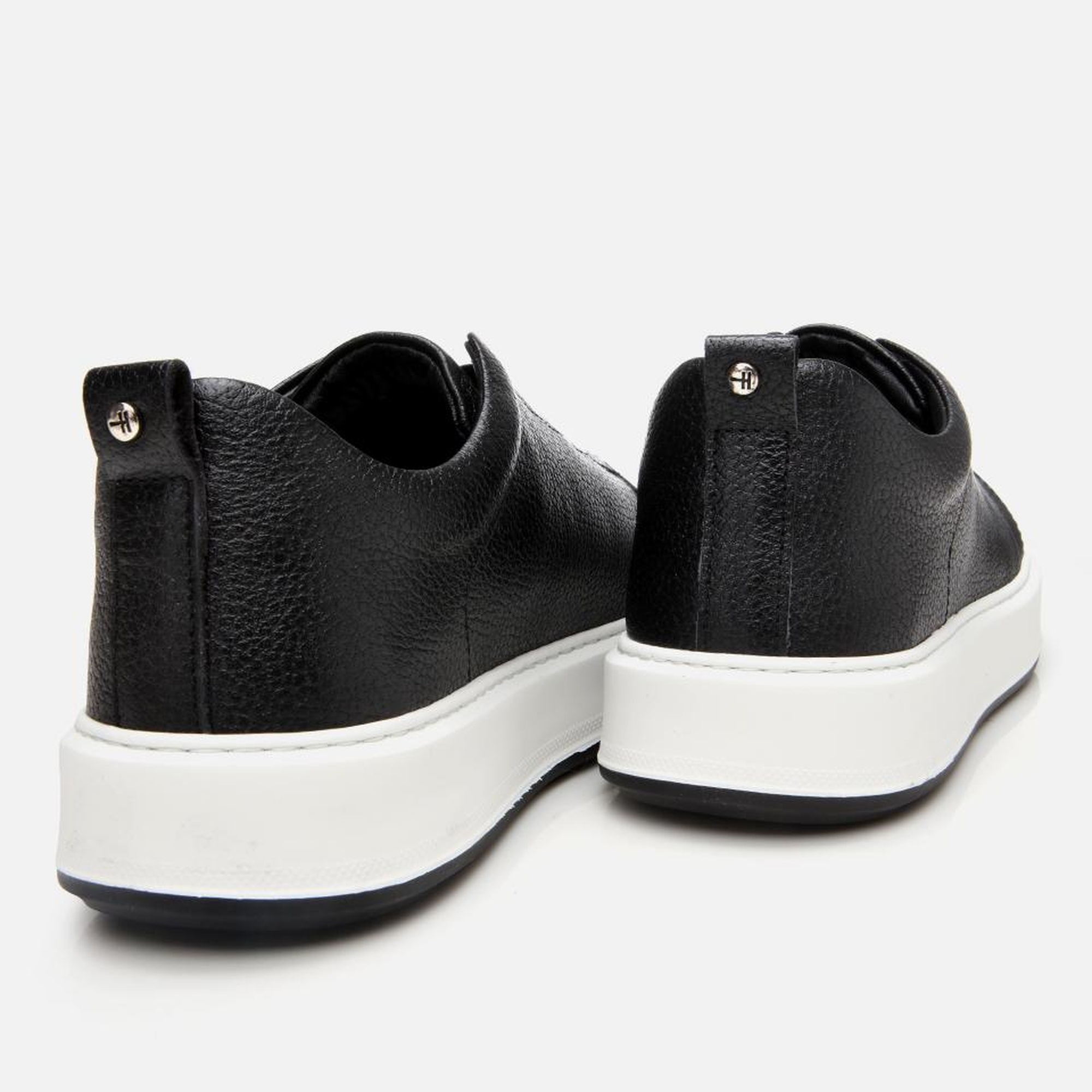 Erkek Deri Siyah Lastik Detaylı Spor Ayakkabı