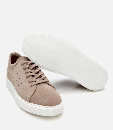  Erkek Süet Deri Bej Hafif Tabanlı Spor Ayakkabı