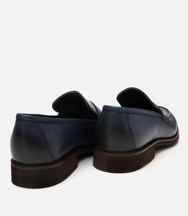  Erkek Deri Lacivert Hafif Tabanlı Loafer
