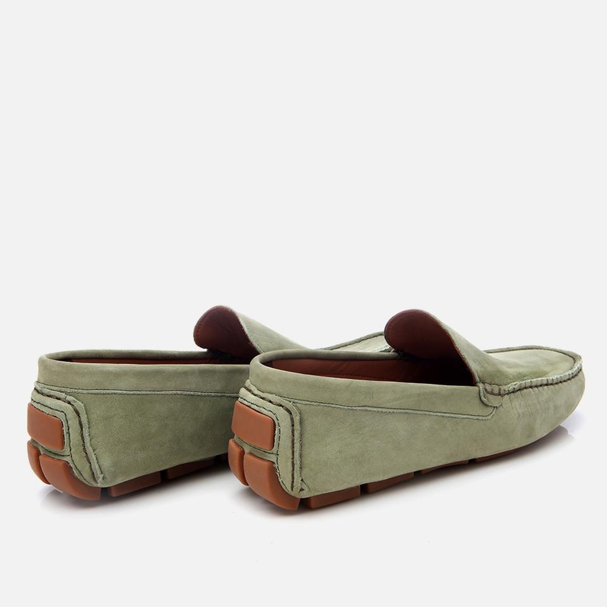 Erkek Nubuk Deri Yeşil  Hafif Tabanlı Günlük Loafer