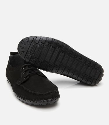  Erkek Nubuk Deri Siyah Rahat Günlük Loafer