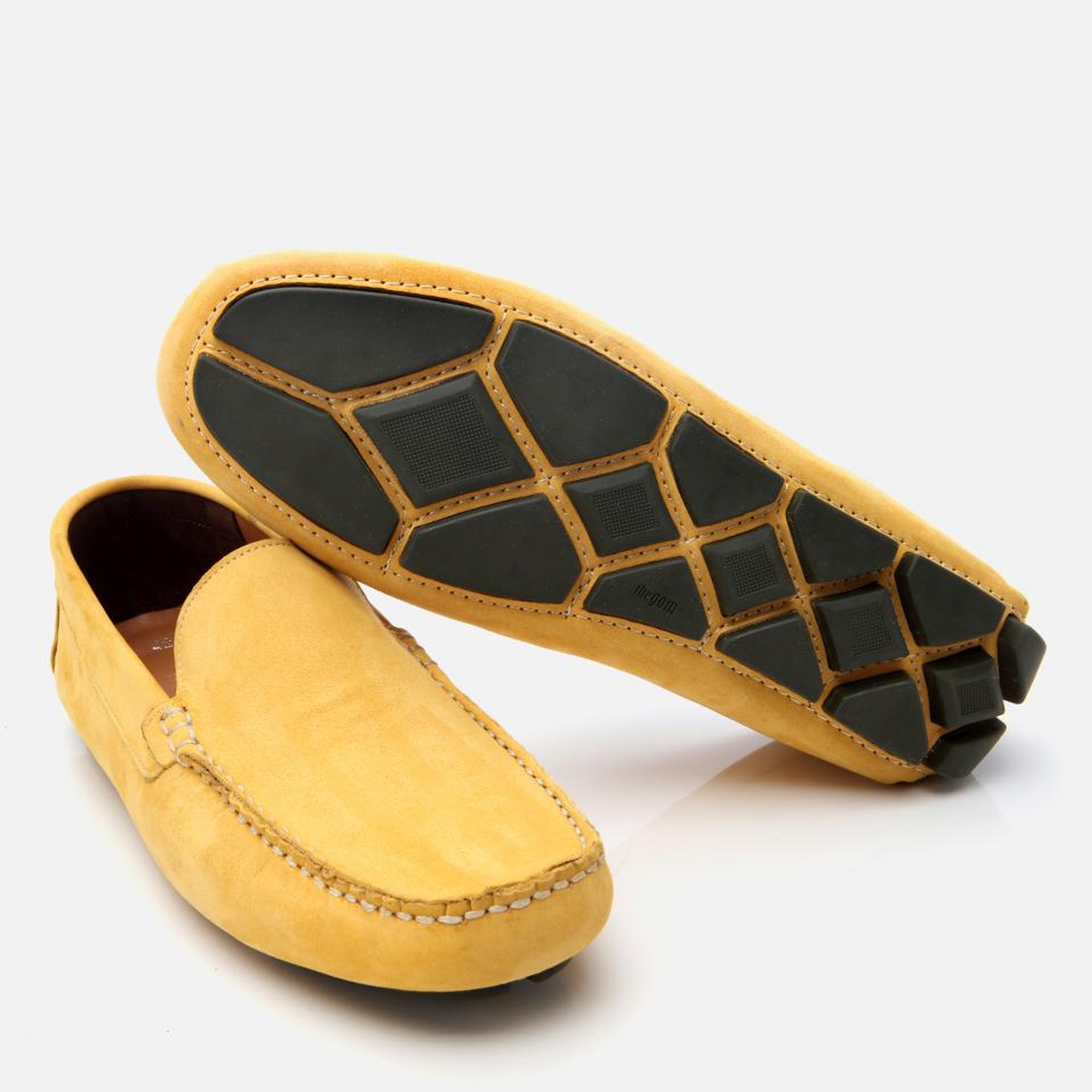 Erkek Nubuk Deri Sarı Hafif Tabanlı Günlük Loafer