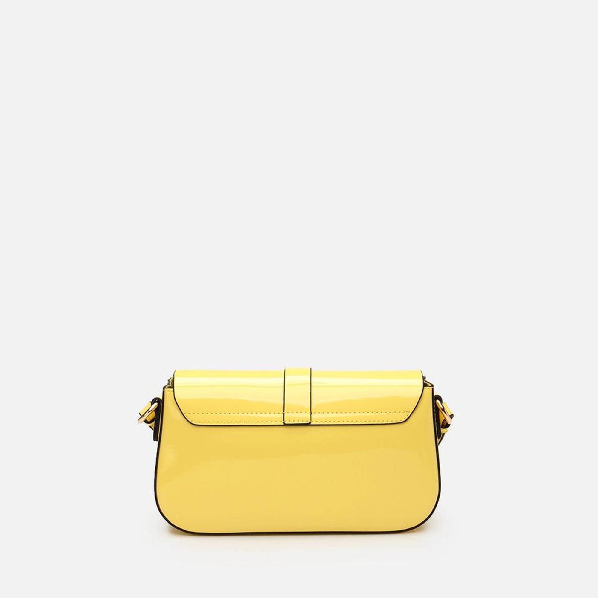 Kadın Sarı Kilit Detaylı Çapraz Askılı Çanta