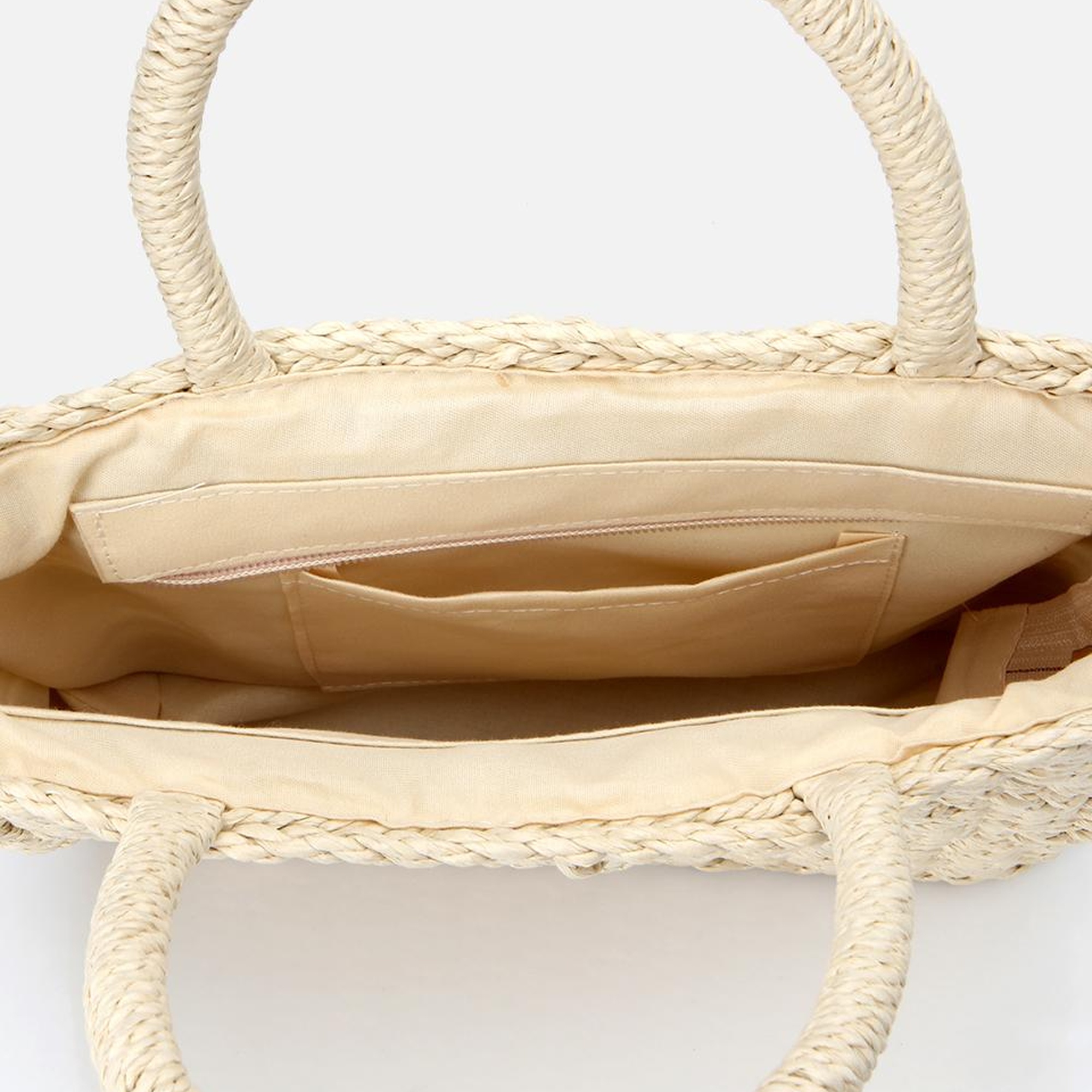 Kadın Hasır Bej Omuz Çantası