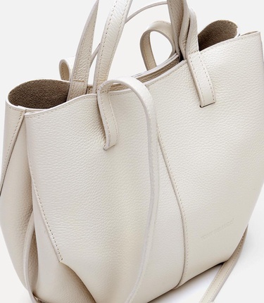  Kadın Deri Ekru Tote Çanta