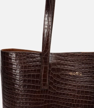  Kadın Deri Kahverengi Çıkarılabilir Portföy Çantalı Tote Çanta