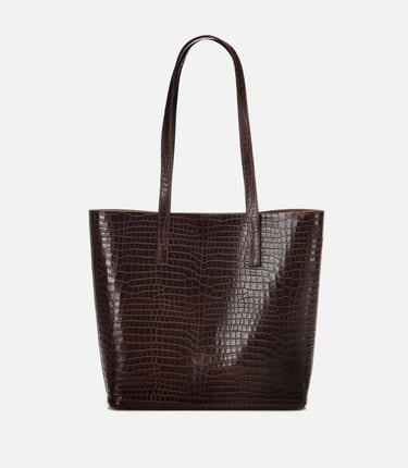  Kadın Deri Kahverengi Çıkarılabilir Portföy Çantalı Tote Çanta