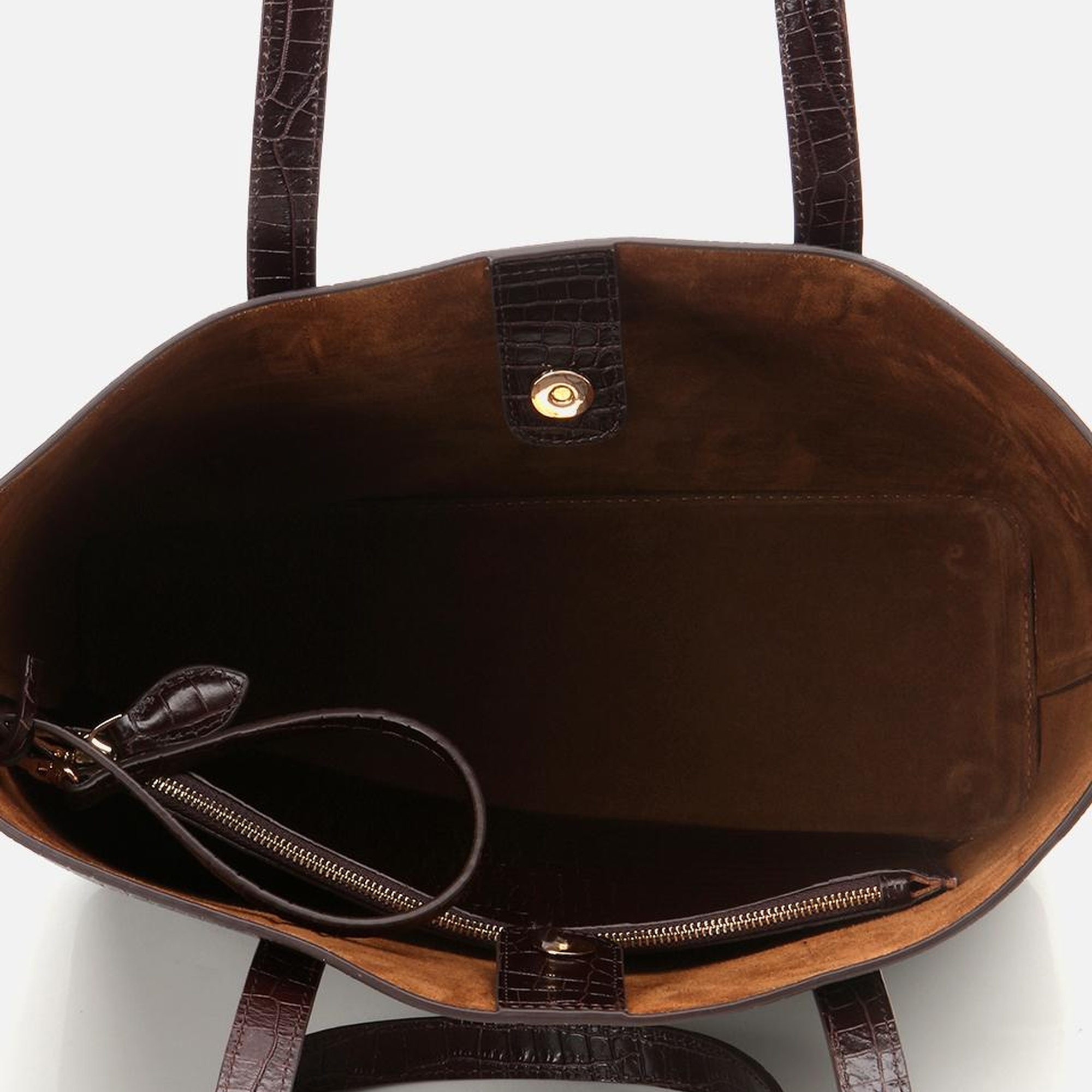 Kadın Deri Kahverengi Çıkarılabilir Portföy Çantalı Tote Çanta