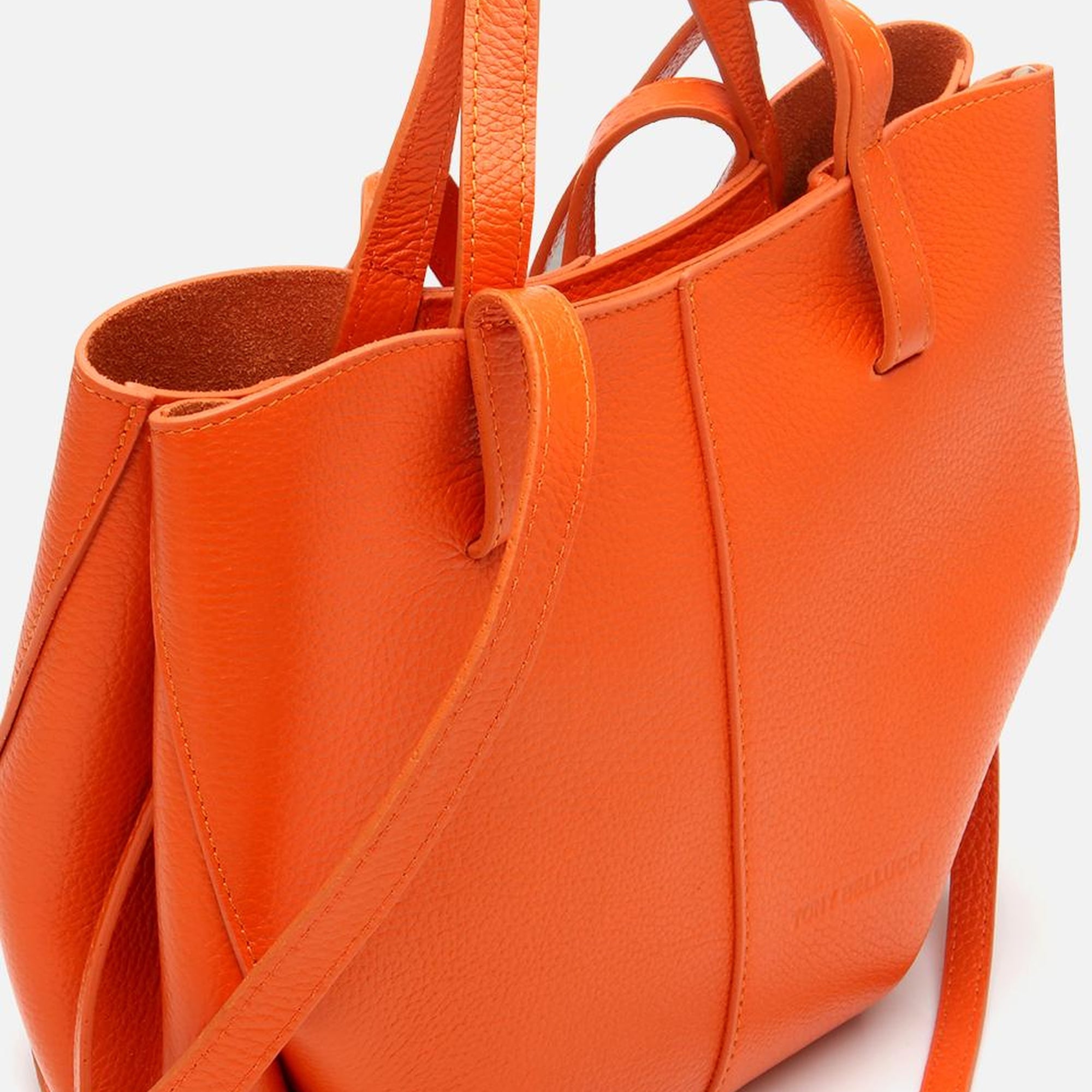 Kadın Deri Turuncu Tote Çanta