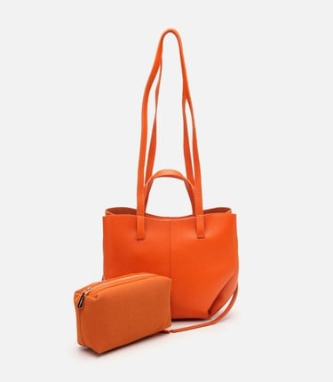  Kadın Deri Turuncu Tote Çanta