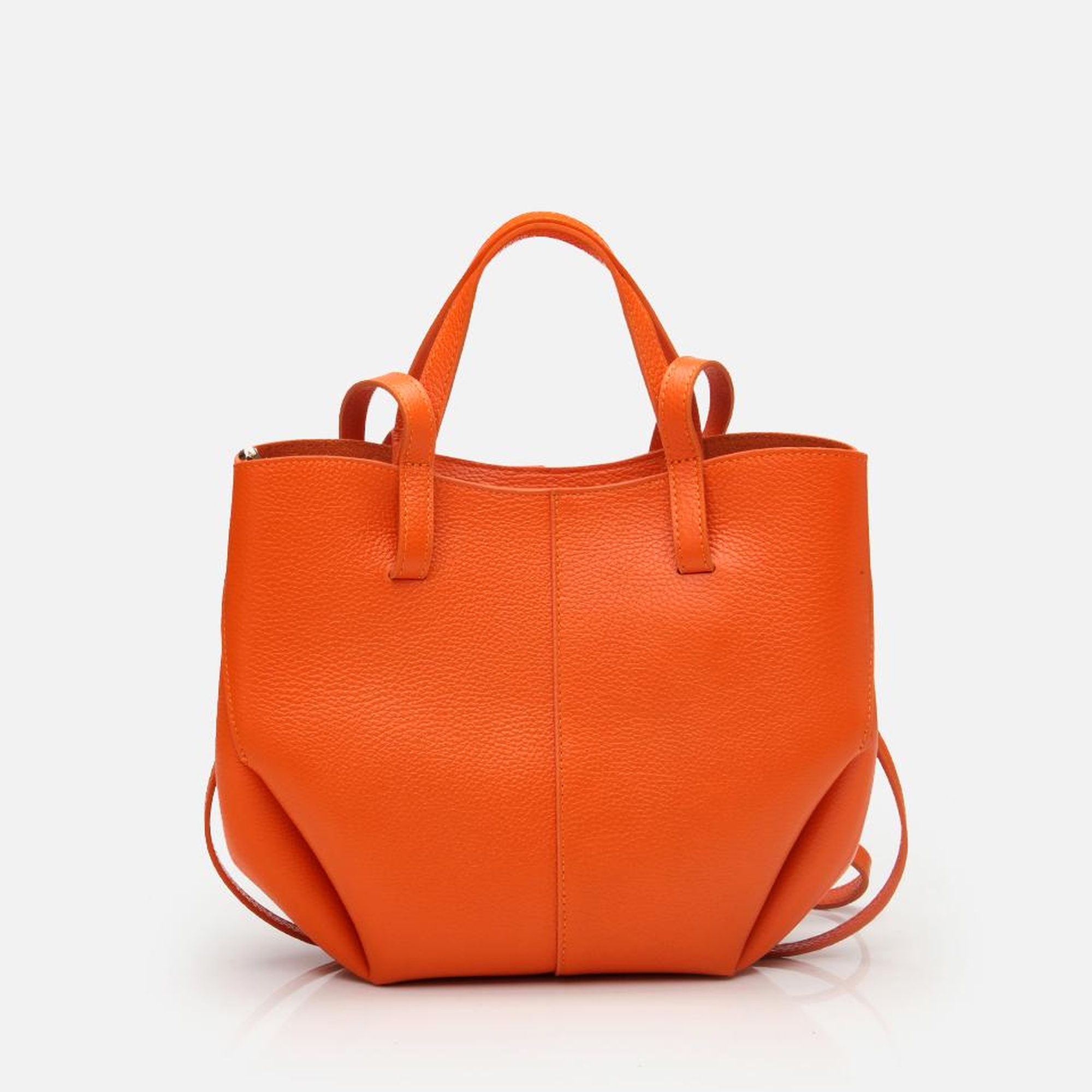 Kadın Deri Turuncu Tote Çanta