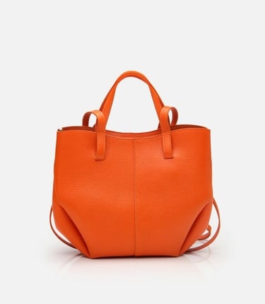  Kadın Deri Turuncu Tote Çanta