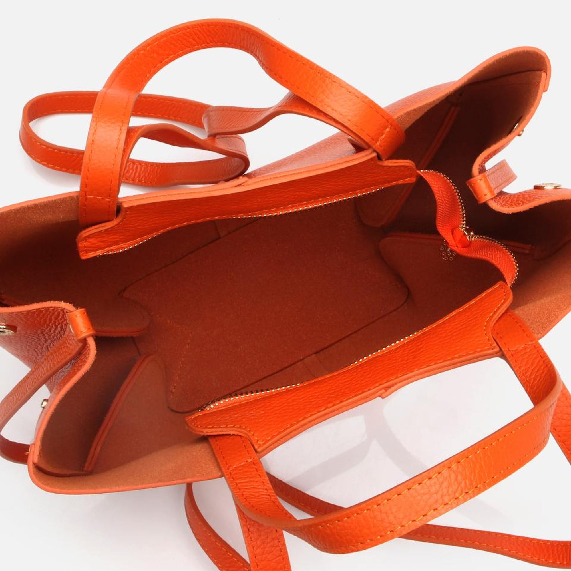 Kadın Deri Turuncu Tote Çanta