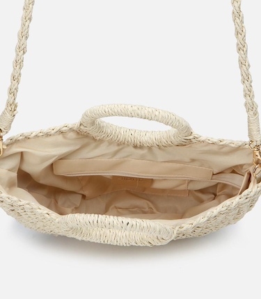  Kadın Ekru Hasır Omuz Çantası