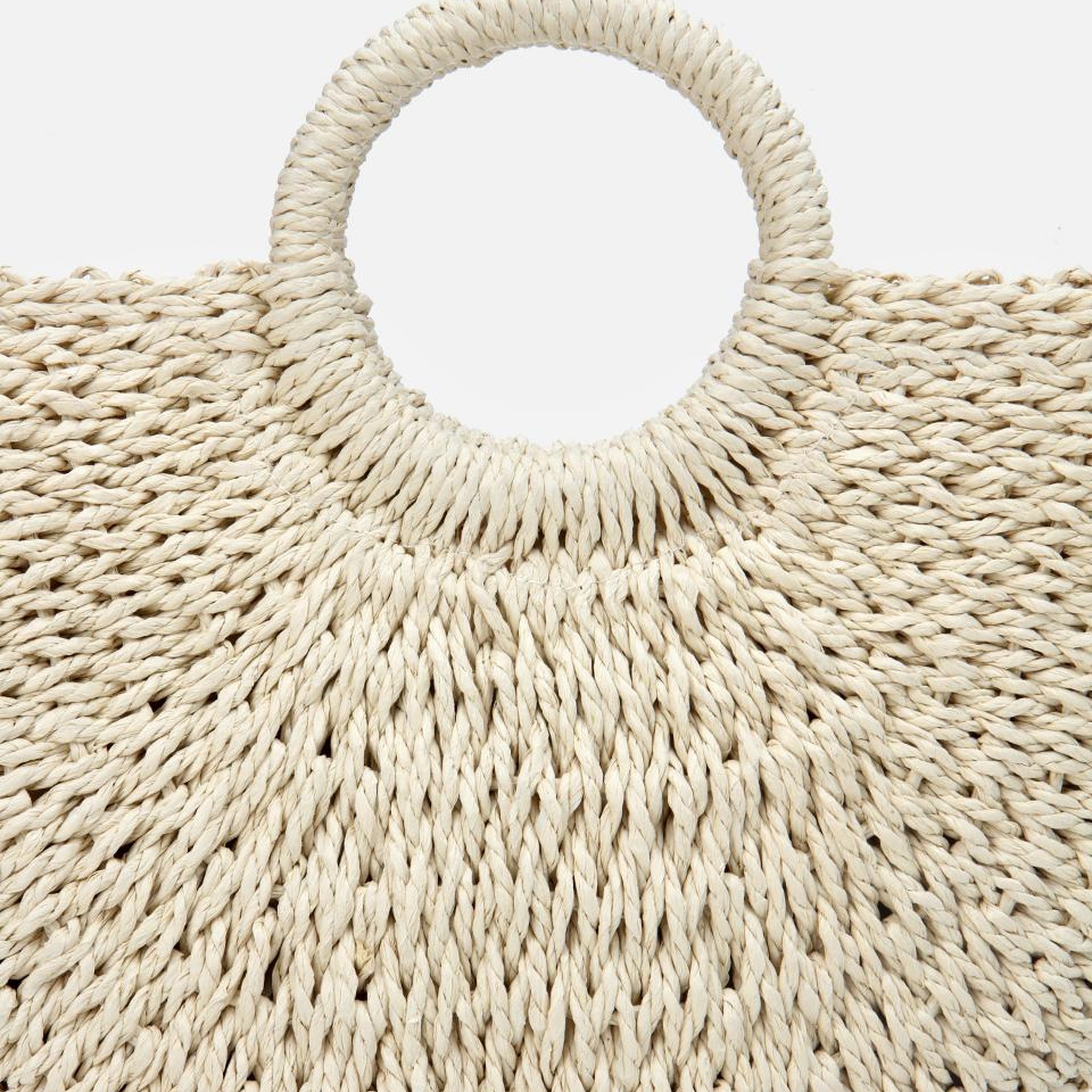 Kadın Ekru Hasır Omuz Çantası