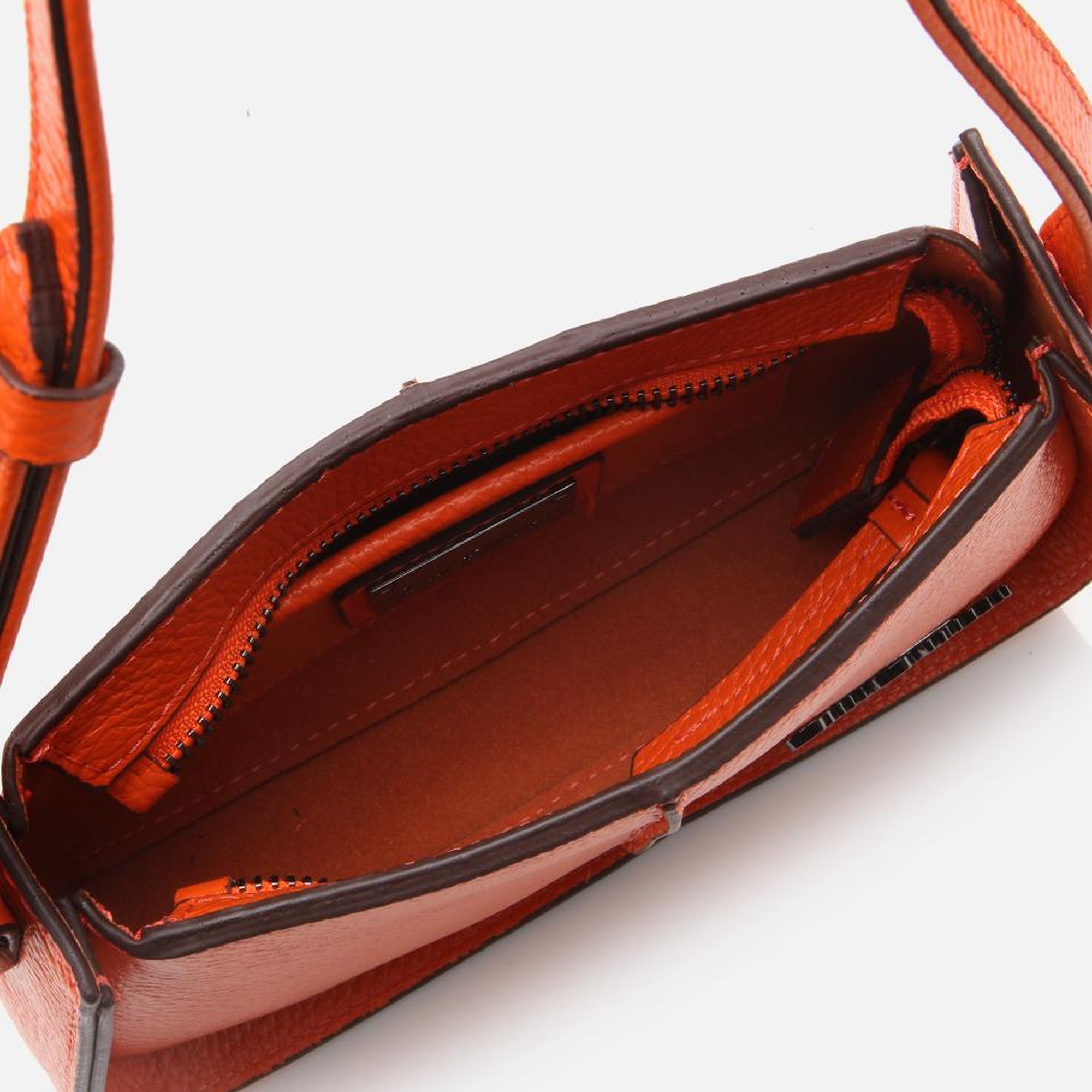 Kadın Deri Turuncu Ayarlanabilir Askılı Mini Çanta