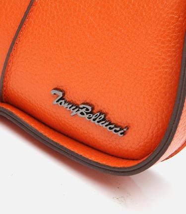  Kadın Deri Turuncu Ayarlanabilir Askılı Mini Çanta