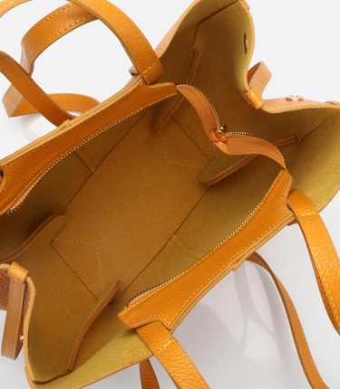  Kadın Deri Sarı Tote Çanta
