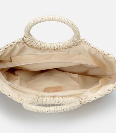  Kadın Ekru Hasır Omuz Çantası