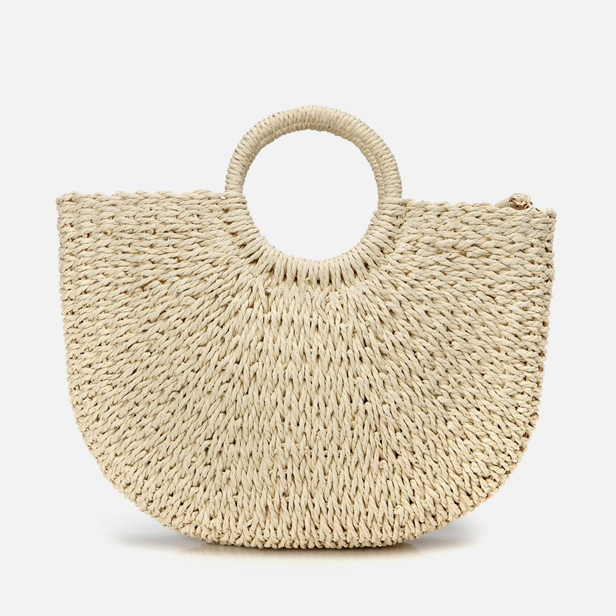 Kadın Ekru Hasır Omuz Çantası