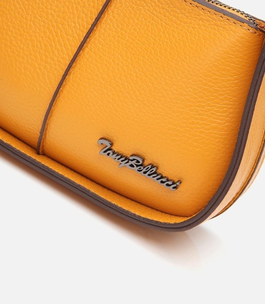  Kadın Deri Sarı Ayarlanabilir Askılı Mini Çanta