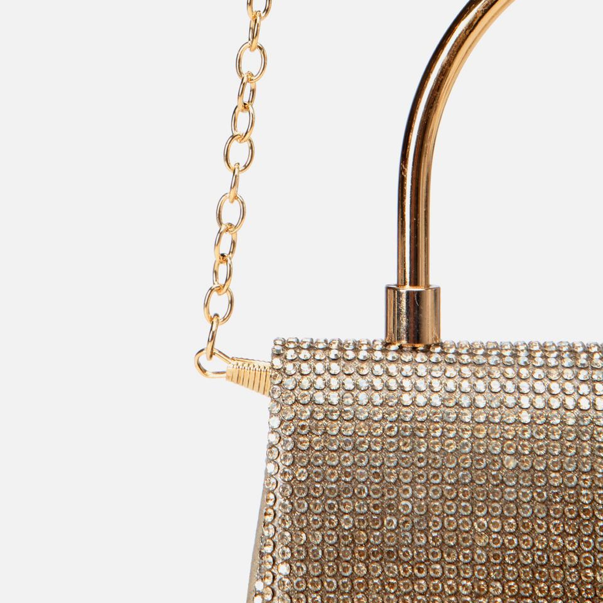 Kadın Gold Taşlı Mini Çanta