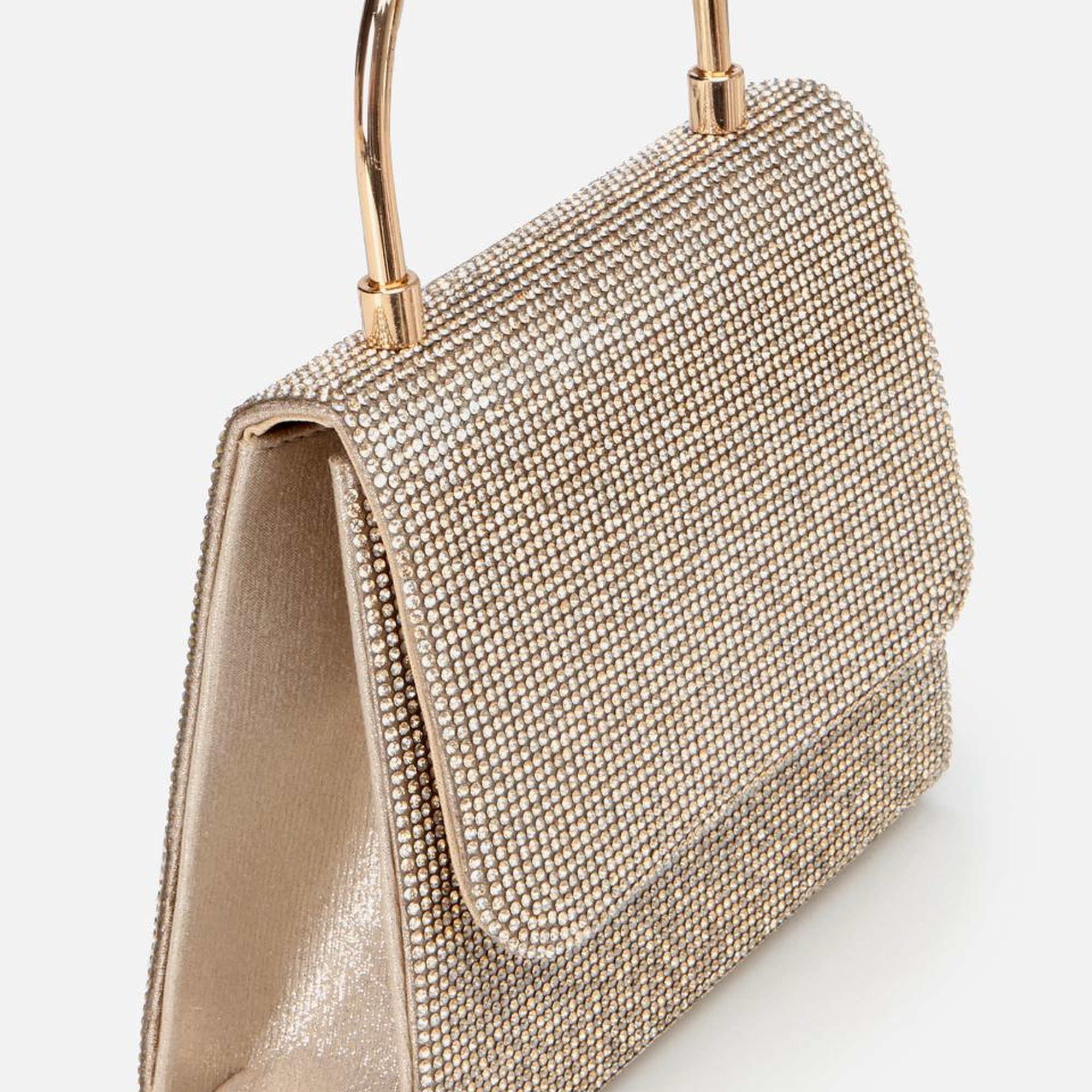 Kadın Gold Taşlı Mini Çanta