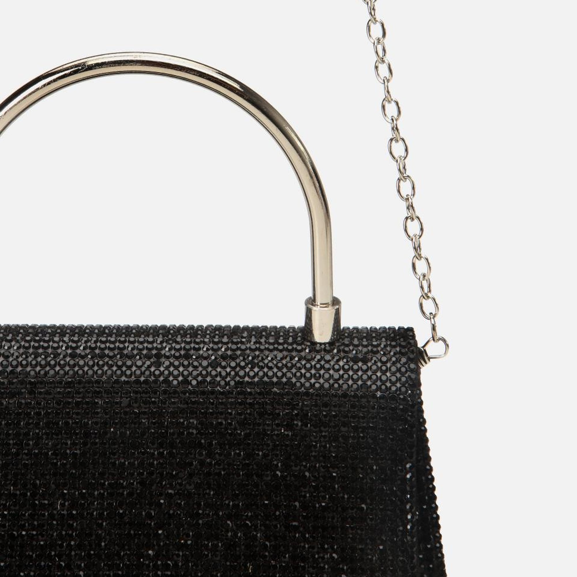 Kadın Siyah Taşlı Mini Çanta