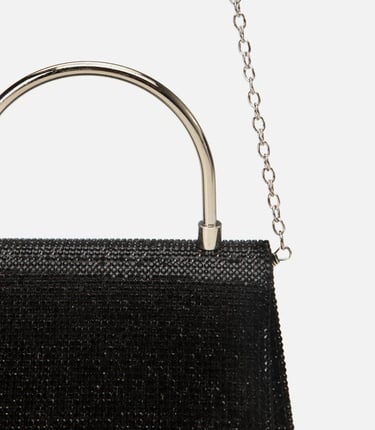  Kadın Siyah Taşlı Mini Çanta