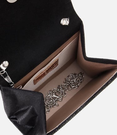  Kadın Siyah Taşlı Mini Çanta