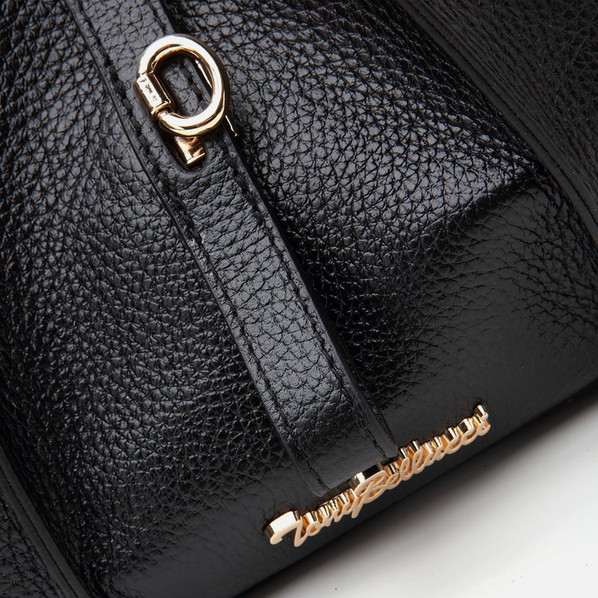 Kadın Deri Siyah Kilit Detaylı Tote Çanta