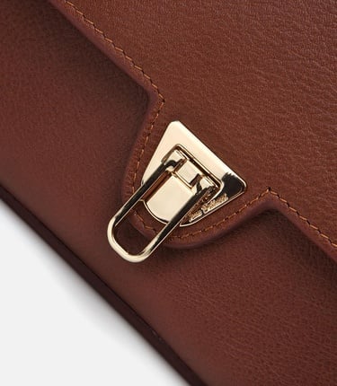  Kadın Deri Taba Kilit Detaylı Omuz çantası