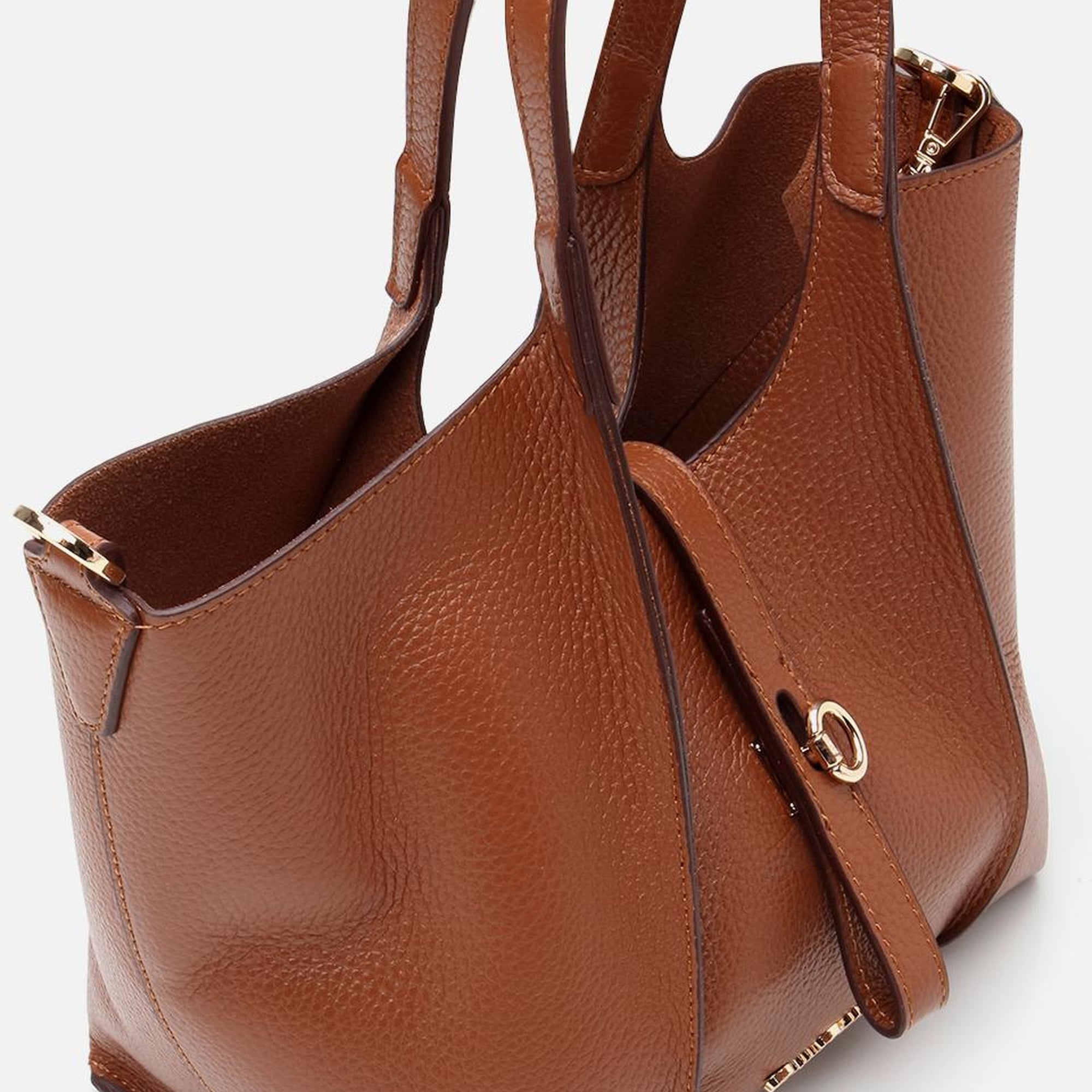 Kadın Deri Taba Kilit Detaylı Tote Çanta