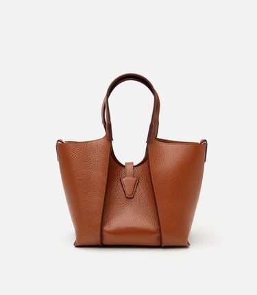  Kadın Deri Taba Kilit Detaylı Tote Çanta