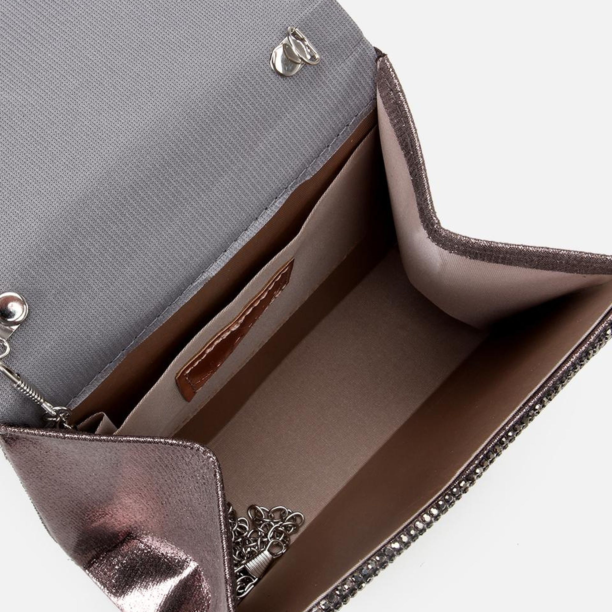 Kadın Gri Taşlı Mini Çanta