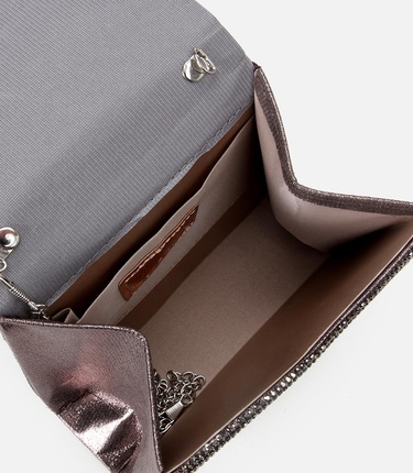  Kadın Gri Taşlı Mini Çanta