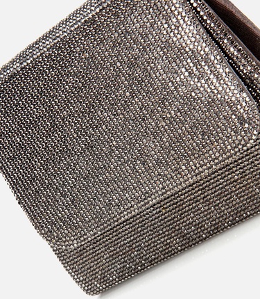  Kadın Gri Taşlı Mini Çanta