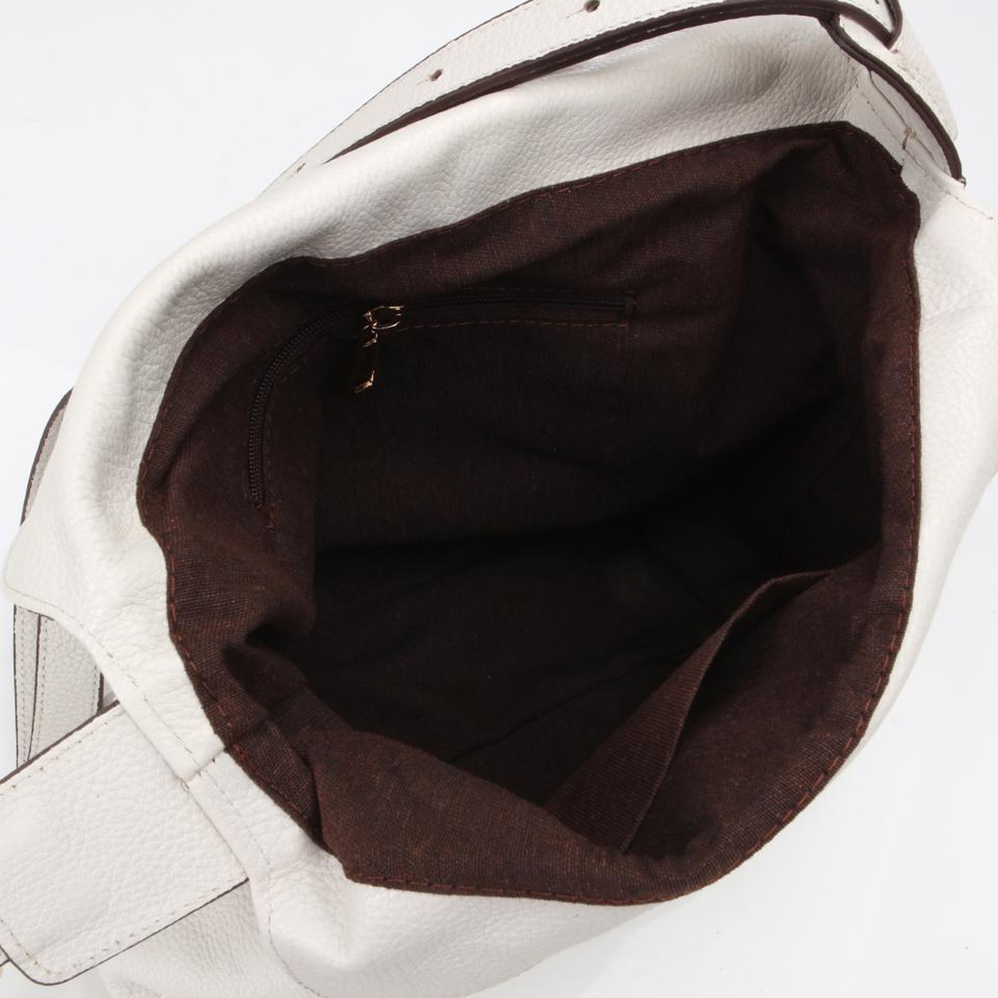 Kadın Deri Ekru Ayarlanabilir Askılı Omuz Çantası