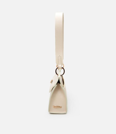  Kadın Deri Ekru Kilit Detaylı Omuz çantası