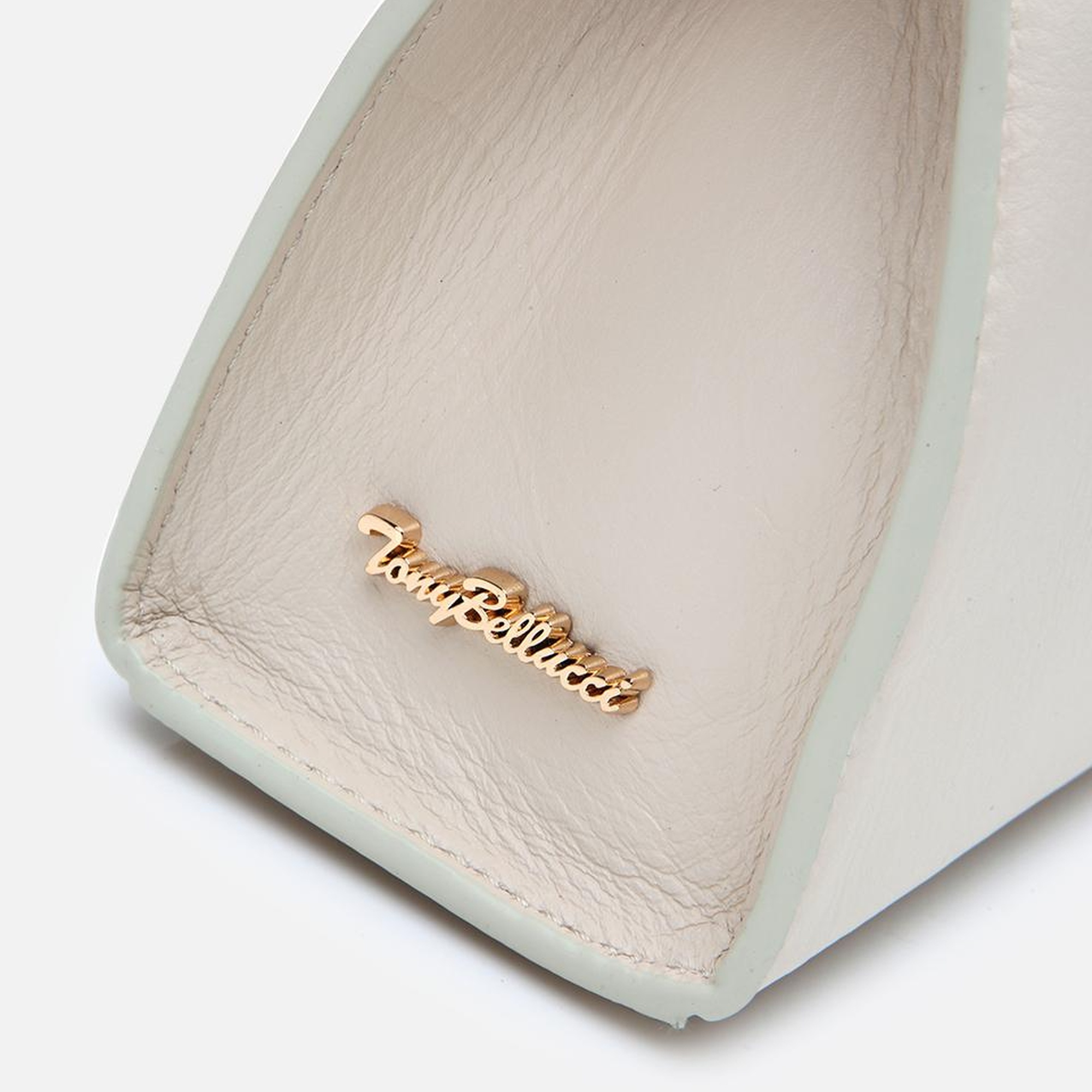 Kadın Deri Ekru Kilit Detaylı Omuz çantası