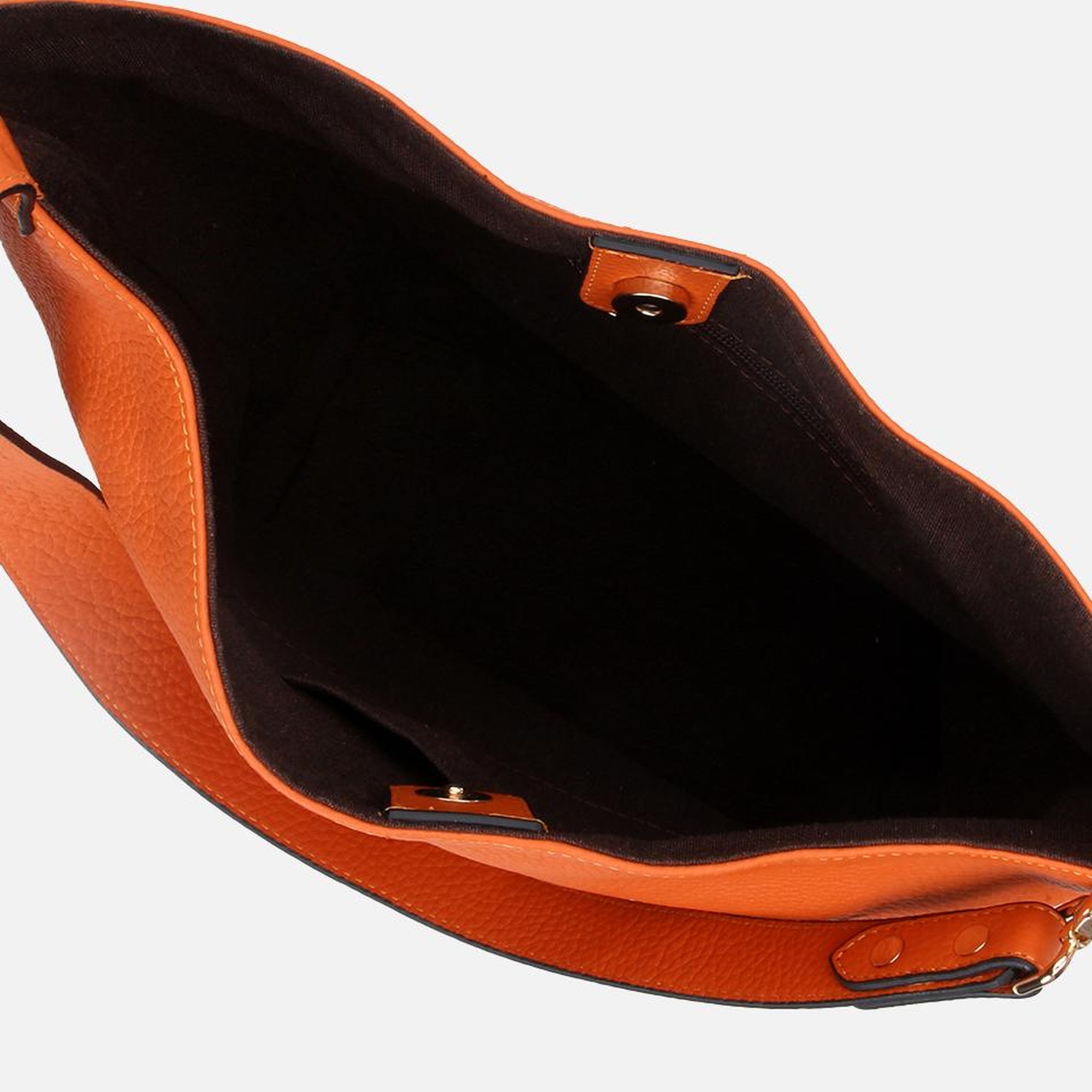 Kadın Deri Turuncu Asimetrik Yumuşak Dokulu Omuz Çantası