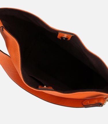  Kadın Deri Turuncu Asimetrik Yumuşak Dokulu Omuz Çantası