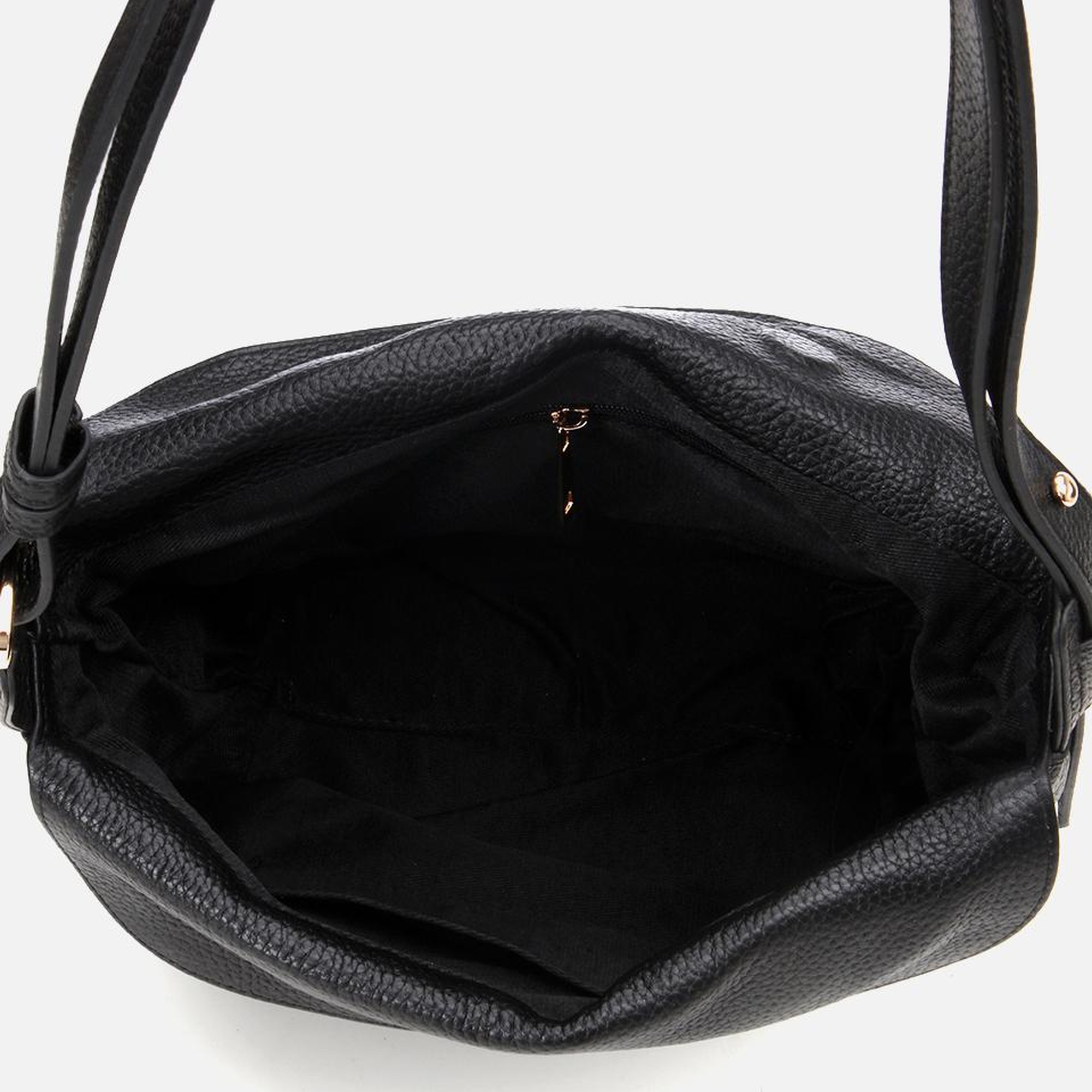 Kadın Deri Siyah Ayarlanabilir Askılı Omuz Çantası