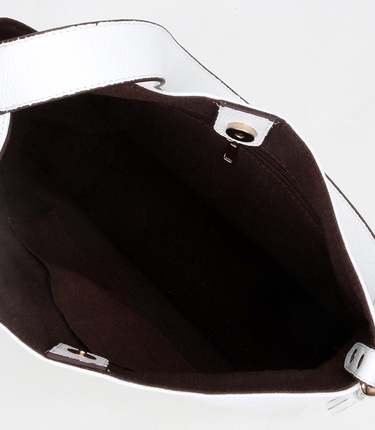  Kadın Deri Beyaz Asimetrik Yumuşak Dokulu Omuz Çantası