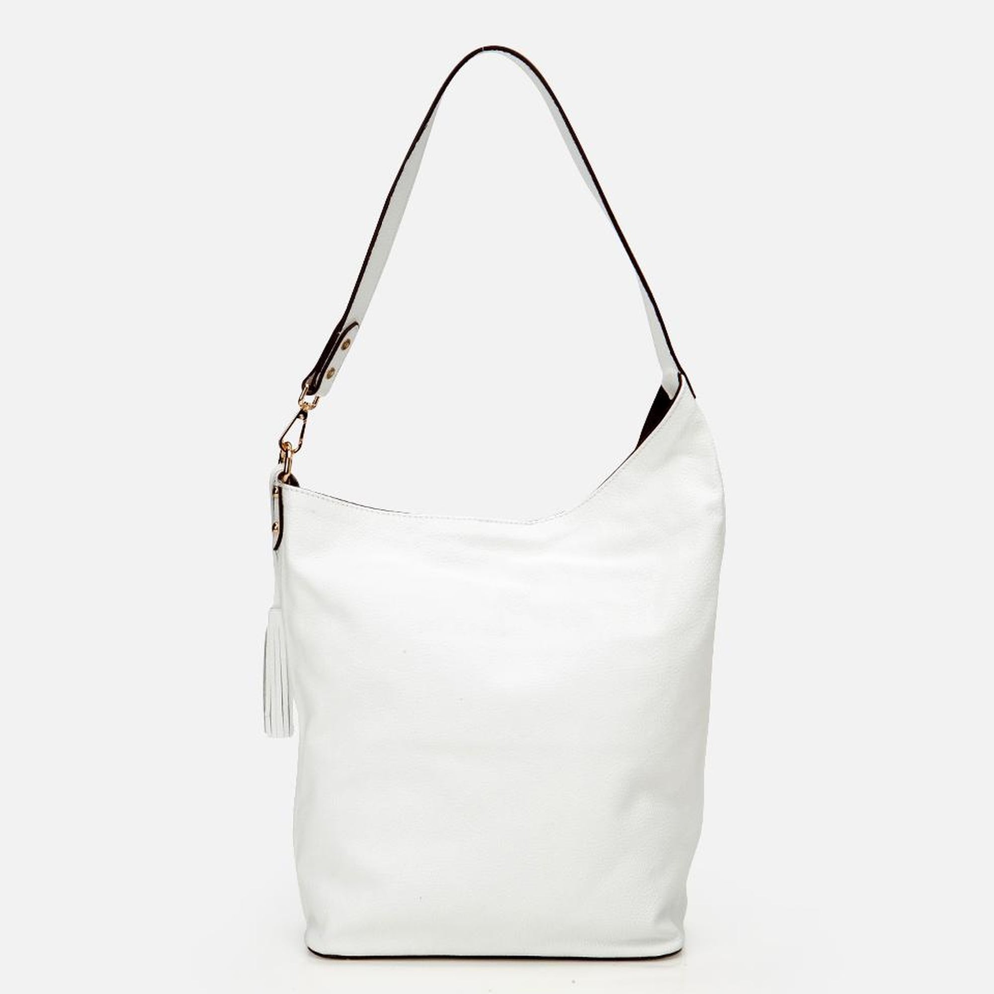 Kadın Deri Beyaz Asimetrik Yumuşak Dokulu Omuz Çantası