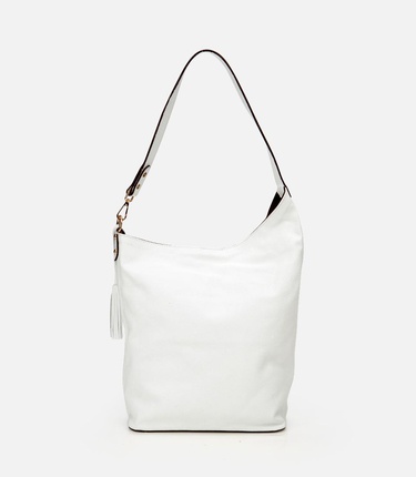  Kadın Deri Beyaz Asimetrik Yumuşak Dokulu Omuz Çantası