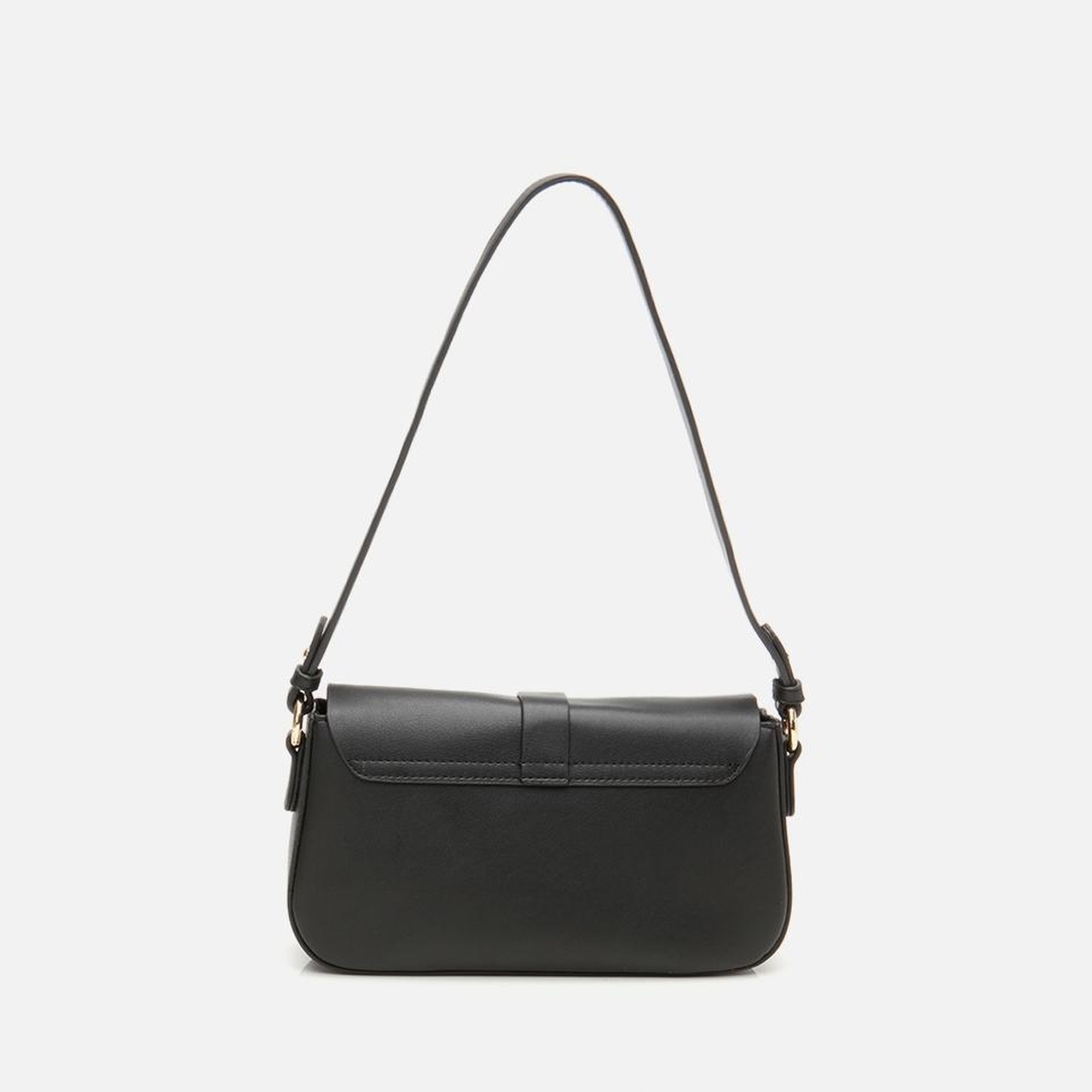 Kadın Siyah Kilit Detaylı Çapraz Askılı Çanta